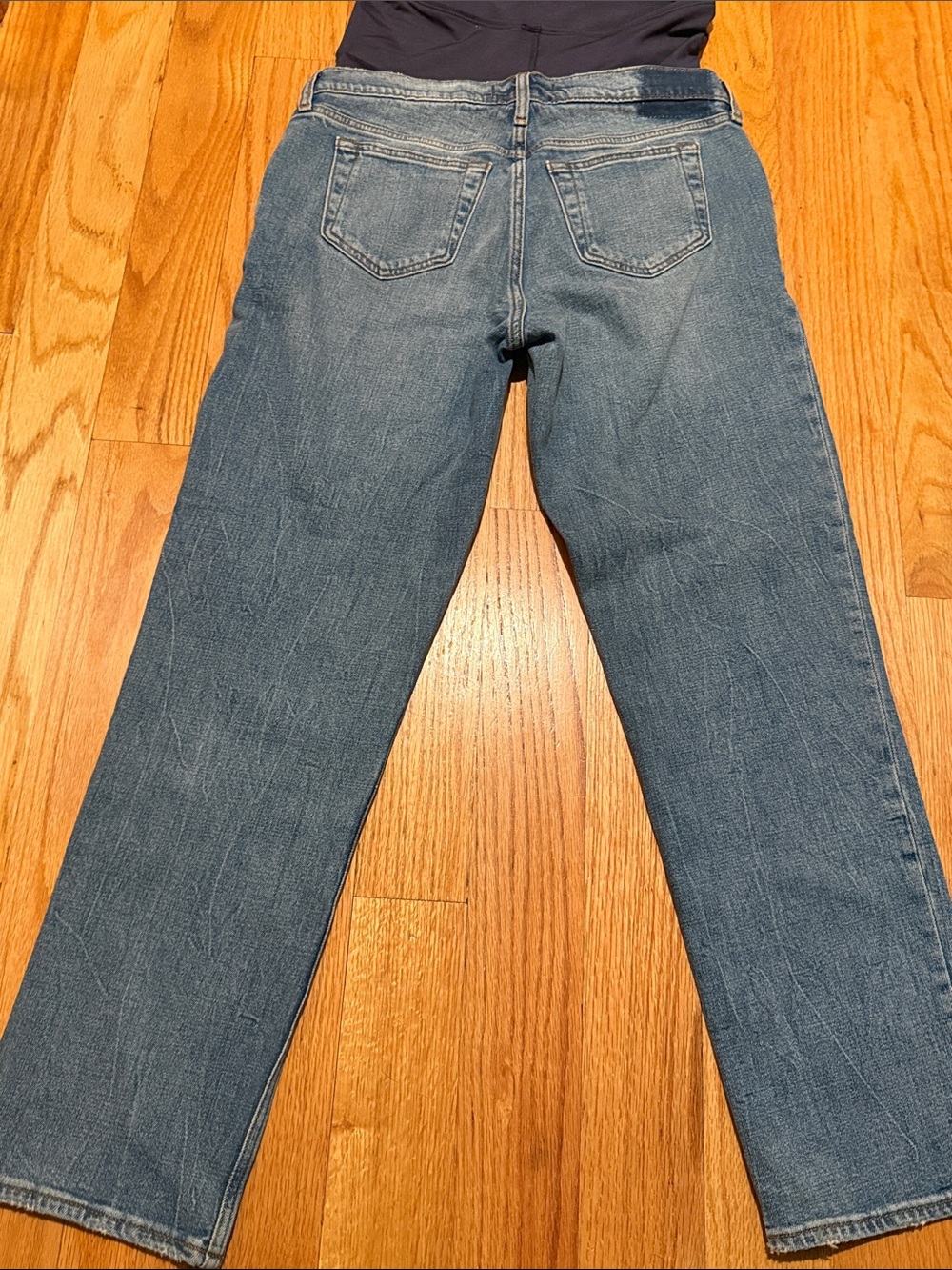 Abercrombie Maternity Light Blue 90s Straight Jeans Over-Belly Size 27/4 - Picture 13 of 16